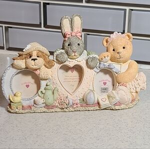 Vintage Pastel Animal Trio Picture Frame